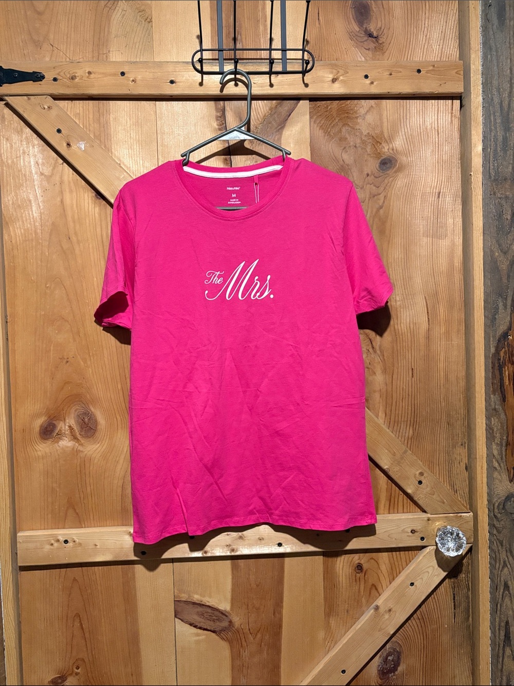 The Mrs. Short-Sleeve Tee in Hot Pink
